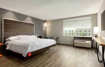 spacious delux king bed with natural light at Tru by Hilton Wichita Northeast.