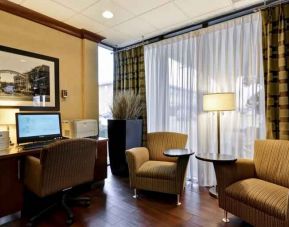 Working station with computer at the Hampton Inn Chicago-Gurnee.