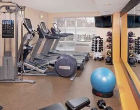Equipped fitness center at DoubleTree by Hilton Boston Bayside.