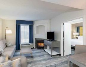 Spacious and comfortable king studio with living room at the Hampton Inn & Suites Amelia Island-Historic Harbor Front.