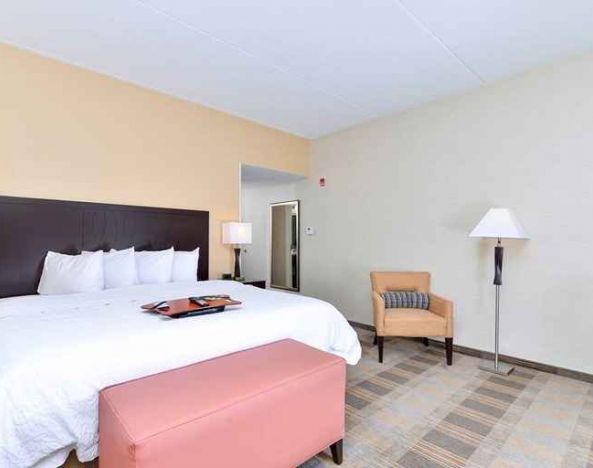 comfortable king suite with work area at Hampton Inn & Suites California University-Pittsburgh.
