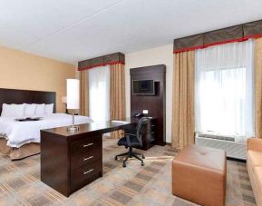 spacious delux king suite with work desk and lounge at Hampton Inn & Suites California University-Pittsburgh.