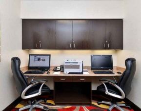 dedicated work-station with printer and computers at Hampton Inn & Suites California University-Pittsburgh.