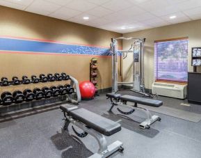 Fully equipped fitness center at the Hampton Inn & Suites Chicago-Libertyville