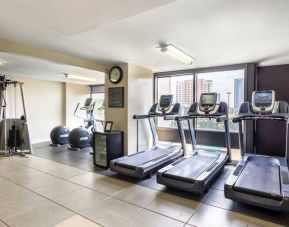 Fitness center with treadmills at the DoubleTree Suites by Hilton Houston by the Galleria.