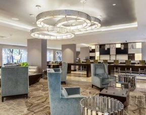 Bright lobby area perfect as workspace at the DoubleTree Suites by Hilton Houston by the Galleria.