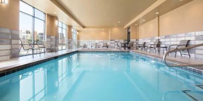 Brigh-lit indoor pool at Hampton Inn By Hilton, Salt Lake City Cottonwood.
