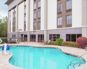 Beautiful outdoor pool area at the Hampton Inn Columbia Northeast-Fort Jackson Area, SC.