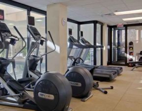 Fully equipped fitness center at the DoubleTree by Hilton Lisle-Naperville.