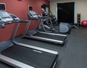 Fitness center with treadmills at the Hilton Garden Inn Tallahassee Central.