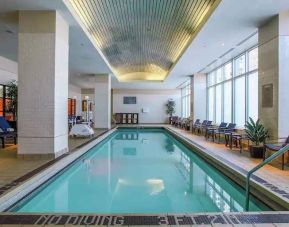 Relaxing indoor swimming pool at the Embassy Suites by Hilton Chicago Magnificent Mile.