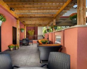 Beautiful outdoor terrace perfect as workspace at the Hampton Inn & Suites Schererville.