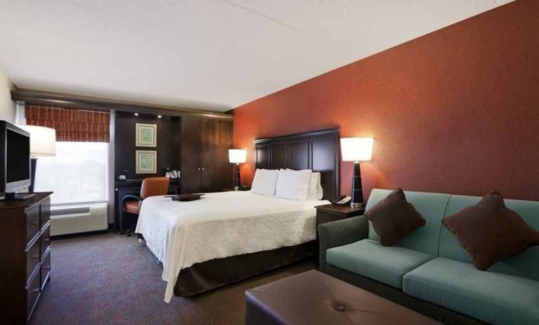 Beautiful, spacious luxury king suite at Hampton Inn Chicago-Midway Airport.