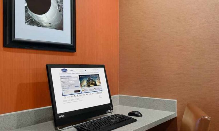 Fully equipped work station and business center at Hampton Inn Chicago-Midway Airport.