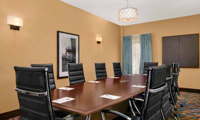 Dedicated meeting room with business desk at Hampton Inn Chicago-Midway Airport.