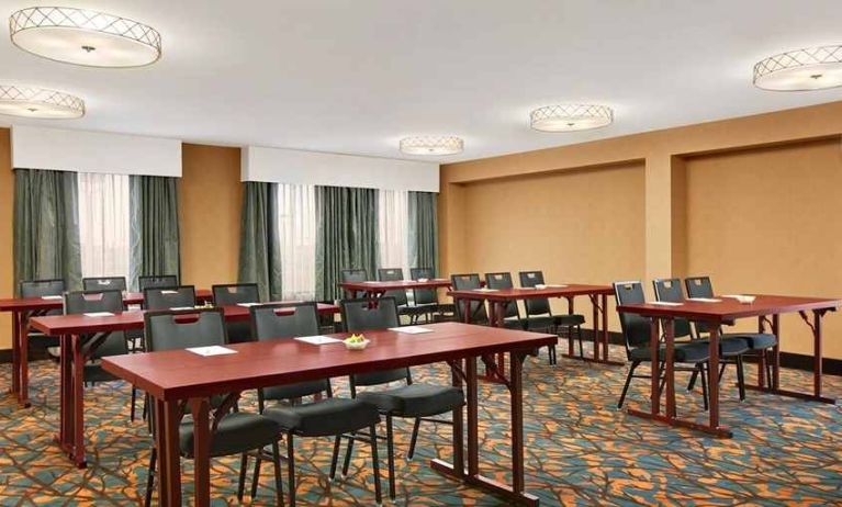 Professional and well-equipped conference room at Hampton Inn Chicago-Midway Airport.