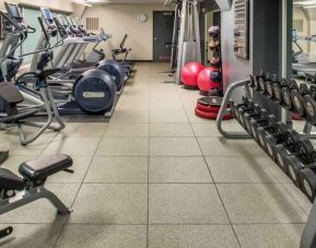 Fully equipped fitness center at the Embassy Suites by Hilton Portland-Downtown.