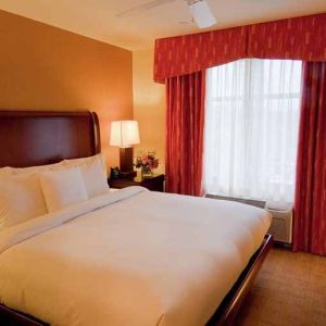 luxurious king suite at Homewood Suites by Hilton Rockville-Gaithersburg.