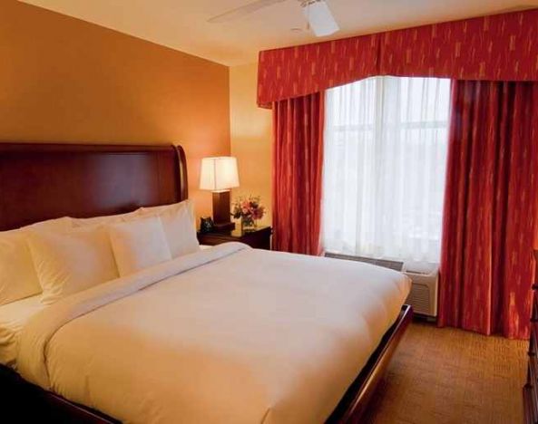 luxurious king suite at Homewood Suites by Hilton Rockville-Gaithersburg.