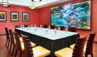 professional, well-equipped meeting room at Homewood Suites by Hilton Rockville-Gaithersburg.