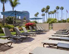 Beautiful sun deck perfect as workspace at the Embassy Suites by Hilton San Diego-La Jolla.