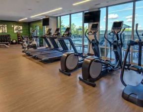 Fitness center with treadmills and machines at the Hilton Franklin Cool Springs.
