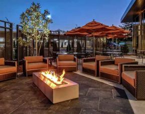 Beautiful terrace by the firepit perfect as workspace at the Hilton Franklin Cool Springs.