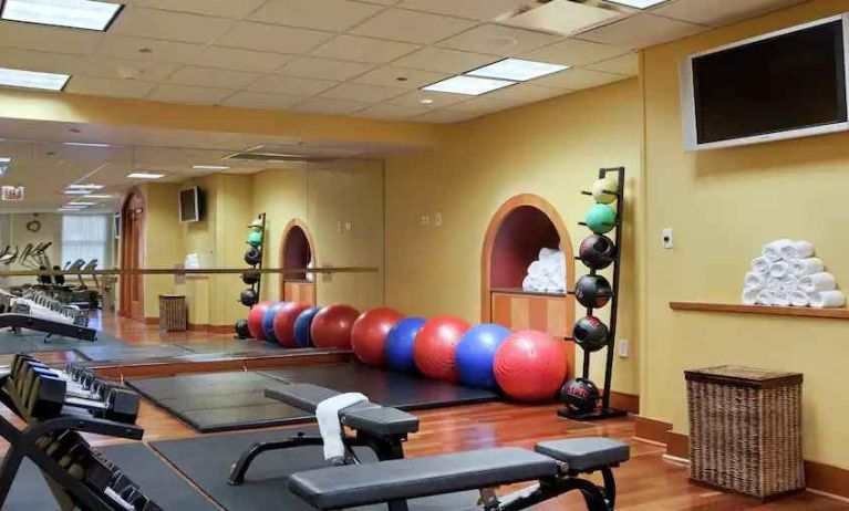 Fully equipped fitness center at The Drake.