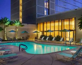 Beautiful and relaxing outdoor pool at the Hilton Sacramento-Arden West.
