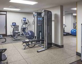 Fully equipped fitness center at the Hilton Sacramento-Arden West.