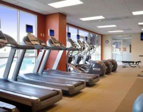 Fitness center with treadmills at the DoubleTree by Hilton Modesto.