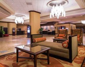 Lobby area perfect as workspace at the DoubleTree by Hilton Modesto.