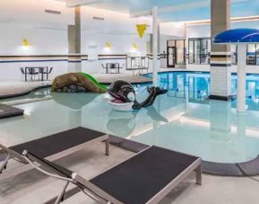 Indoor pool area at the Hampton Inn & Suites by Hilton Portland-Pearl District.