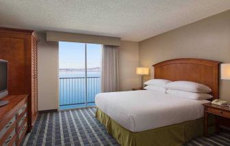 King room with harbour view at the Embassy Suites by Hilton San Francisco Airport Waterfront.
