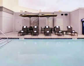 Relaxing indoor pool at the Hampton Inn & Suites by Hilton-Irvine/Orange County Airport.