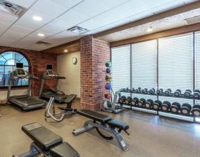 Fully equipped fitness center at the Embassy Suites by Hilton Kansas City Plaza.