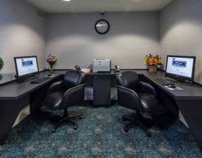 dedicated work area and business center at Hampton Inn San Francisco Airport.