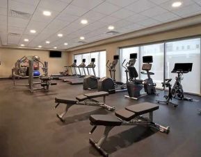 fully equipped fitness center at Home2 Suites by Hilton Las Vegas Convention Center.