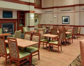Workspace in a dining area at the Hampton Inn & Suites North Conway.