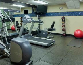 Fitness center with treadmills at the Hampton Inn & Suites North Conway.