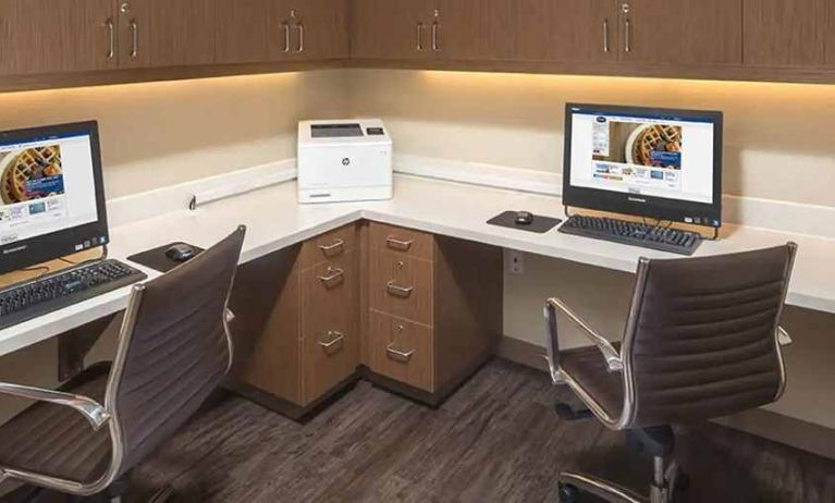 Dedicated business center with PC, internet, printer, and work desk at Hampton Inn & Suites Murrieta Temecula.