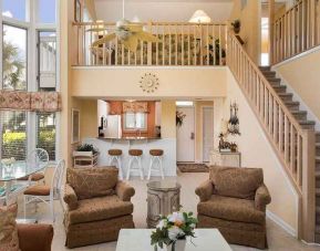 beatiful lounge area with natural light ideal as a coworking space at Kingston Plantation Condos.