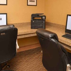 Dedicated business center with printer, computers, and internet at Hampton Inn & Suites Pueblo-Southgate.