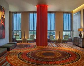 Elegant lobby area perfect as workspace at the Hilton Palacio del Rio.