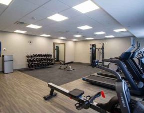 Fitness center at the Hampton Inn & Suites North Attleboro.