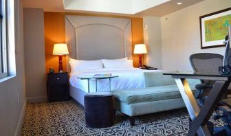 Luxurious king room with work area at The Sam Houston, Curio Collection by Hilton.