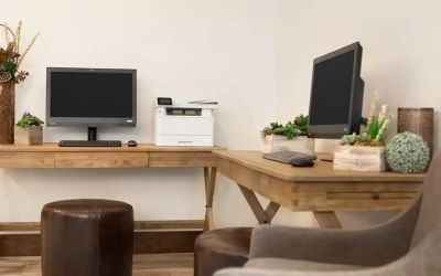 dedicated business center with printers, internet, and work desks ideal for working remotely at Embassy Suites by Hilton Boulder.