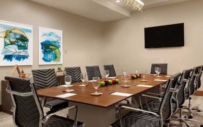 professional meeting room at Embassy Suites by Hilton Boulder.