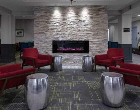 Comfortable lobby workspace at the Hampton Inn Concord Bow.