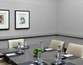 Small meeting room with square table at the Hilton Columbus Downtown.